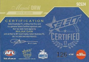 2017 Select Certified - Certified Signatures #SCS24 Majak Daw Back